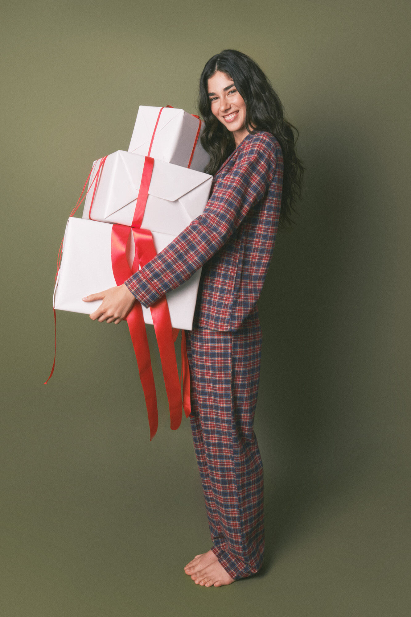 Women'secret Pijama camiseiro xadrez 100% algod&atilde;o