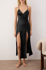 Trendyol Elegant Satin Woven Nightdress black