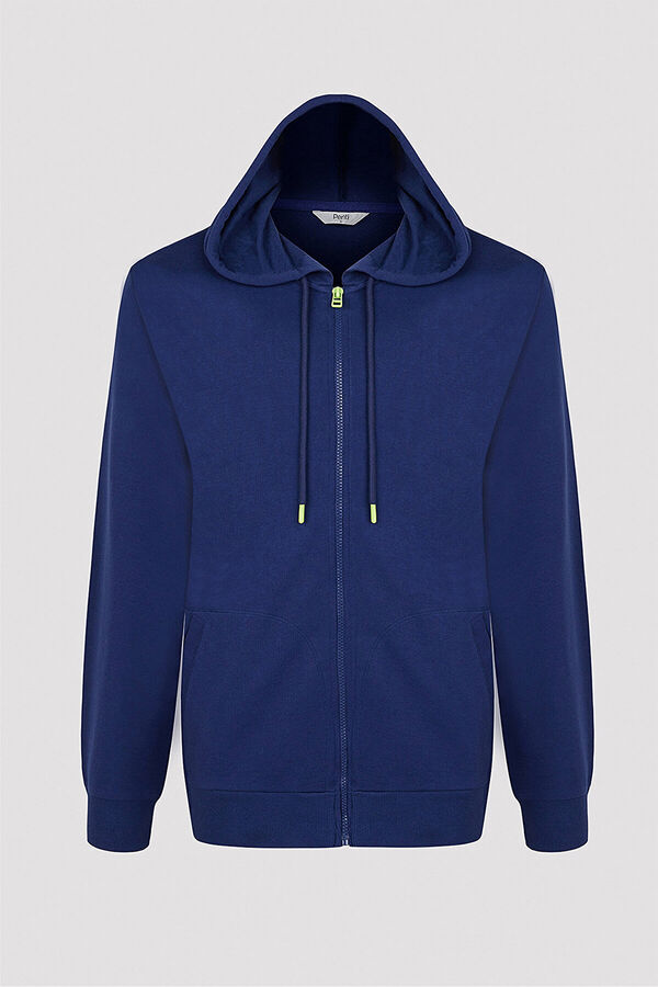 Womensecret Men's blue zip-up sweatshirt Plava
