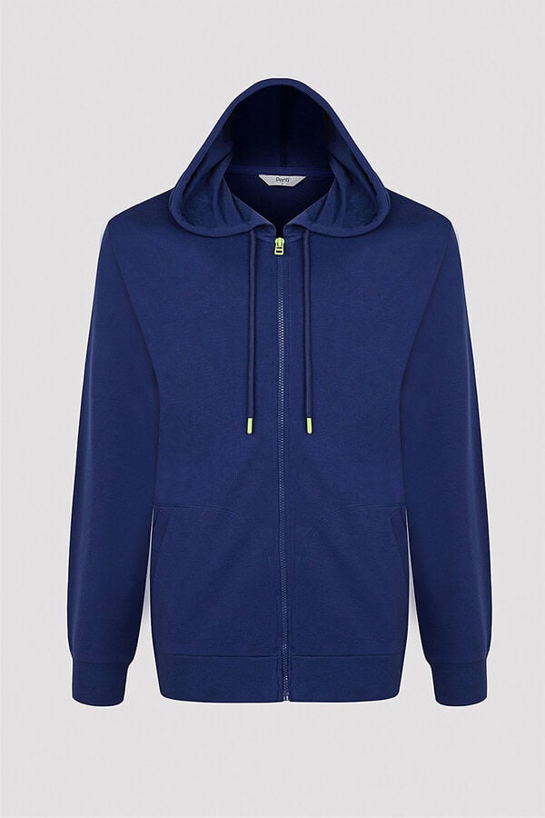 Womensecret Men's blue zip-up sweatshirt Blau