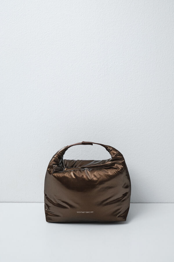 Women'secret Puffer vanity case handbag nude