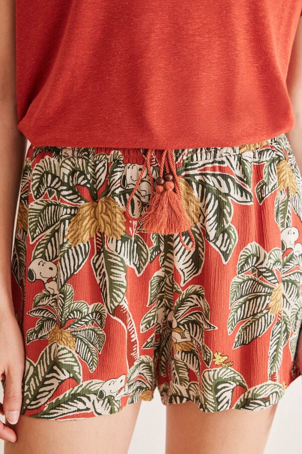 Womensecret Tropical print viscose Snoopy shorts printed