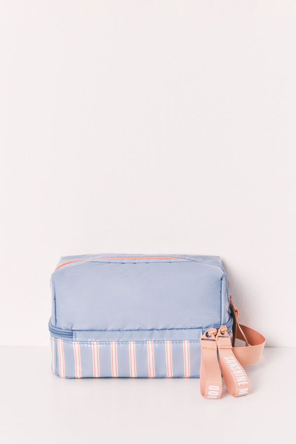 Women'secret Necessaire m&eacute;dia imperme&aacute;vel estampado riscas azul