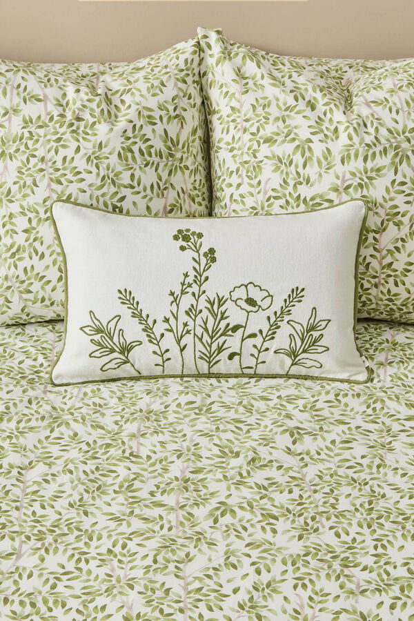 Textura Bettbezug Baumwolle Bl&auml;tter Gr&uuml;n