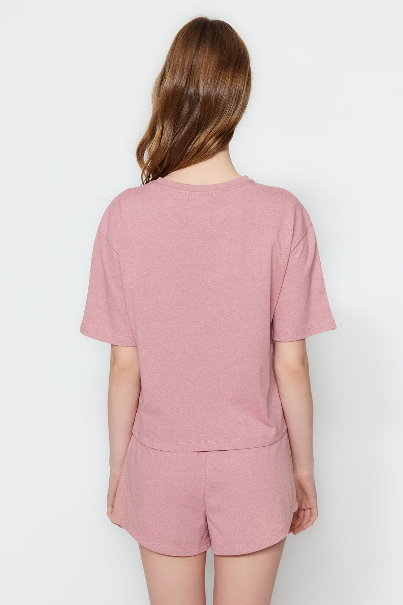 Trendyol Conjunto de pijama corto liso