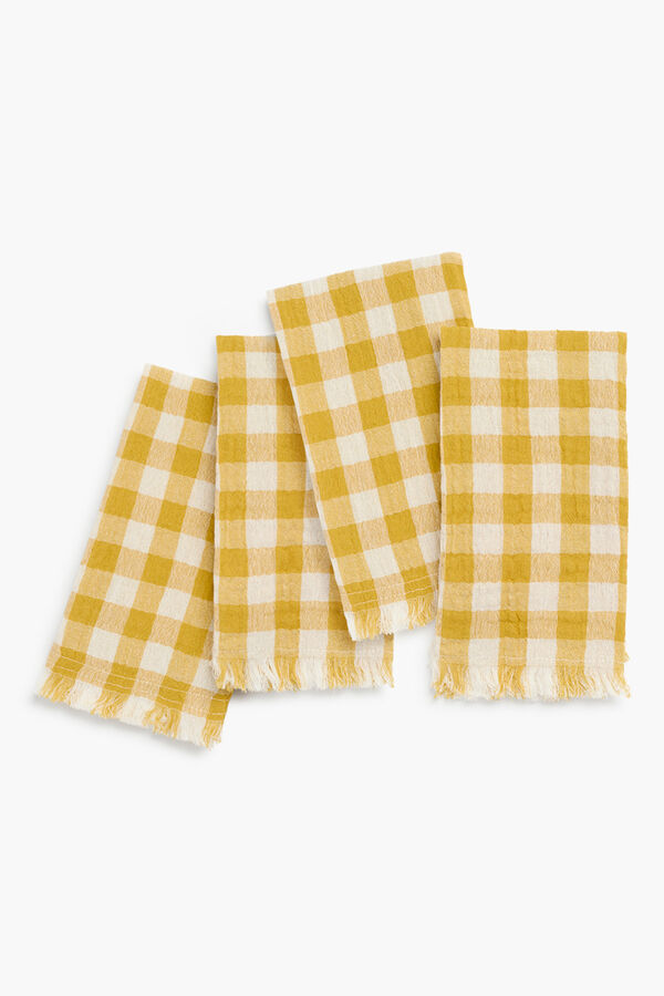 Womensecret Set de 4 servilletas de tela Oslo Mostaza amarillo