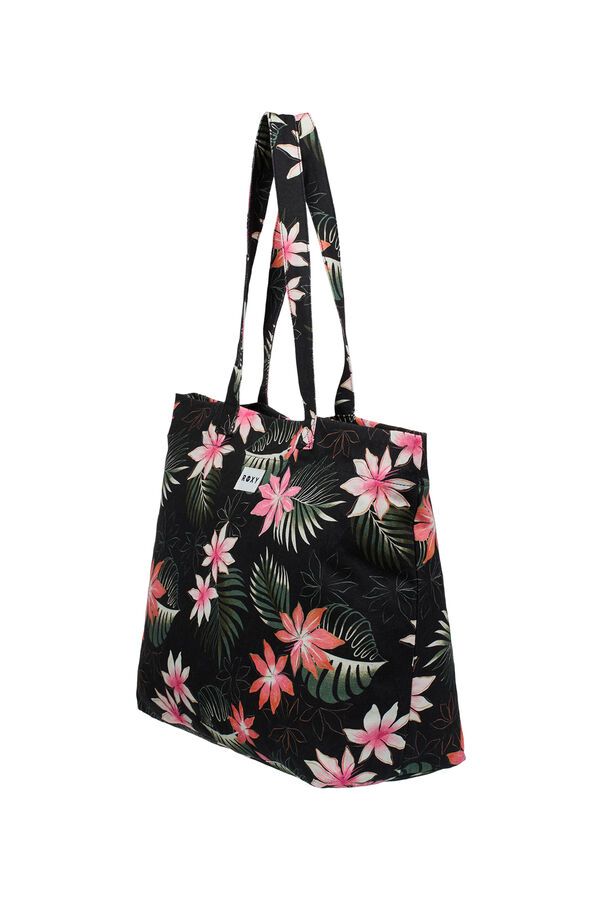 Roxy Bolsa tela grande flores tropical gris