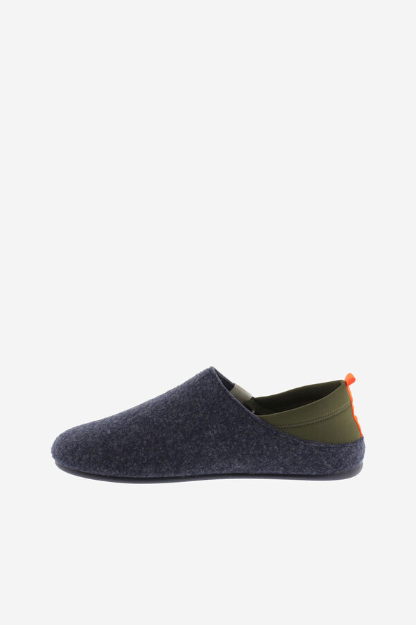 Victoria Recycled felt slippers with neoprene back blue