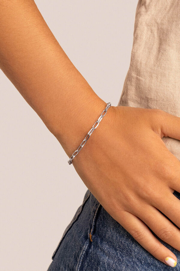 Singularu Pulsera Oval Chic Plata gris