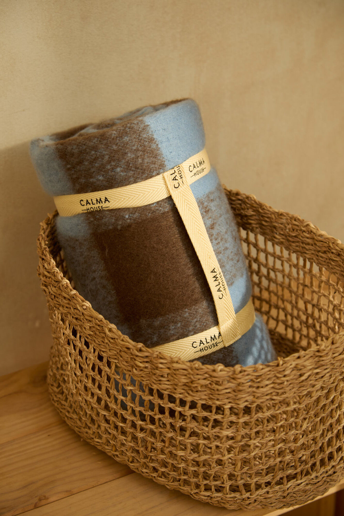 Calma House Plaid de algod&oacute;n a cuadros marrones Oslo