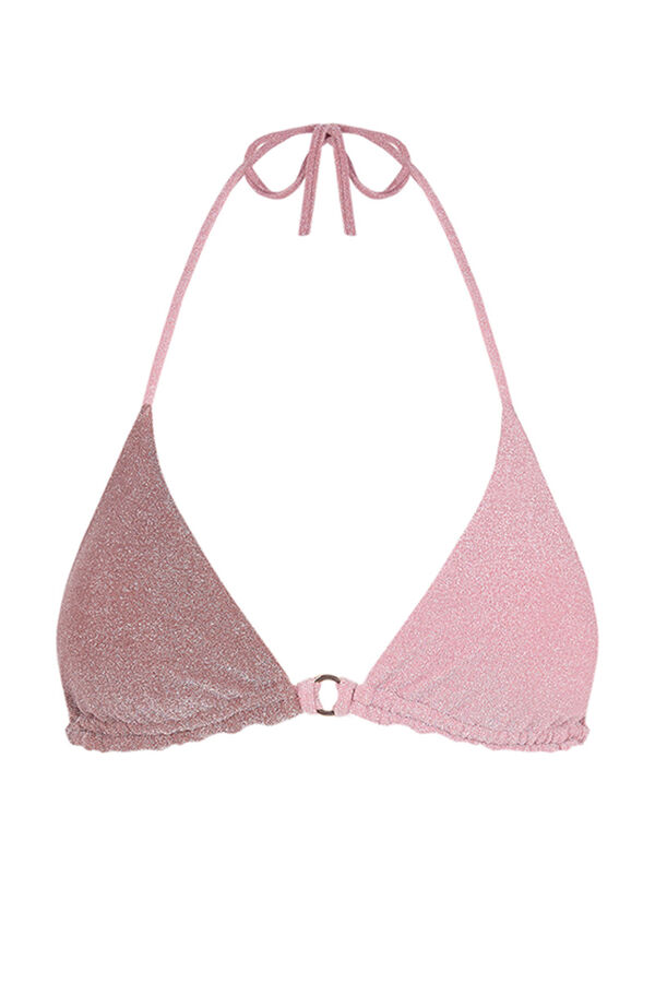 Womensecret Shiny pink triangle bikini top pink
