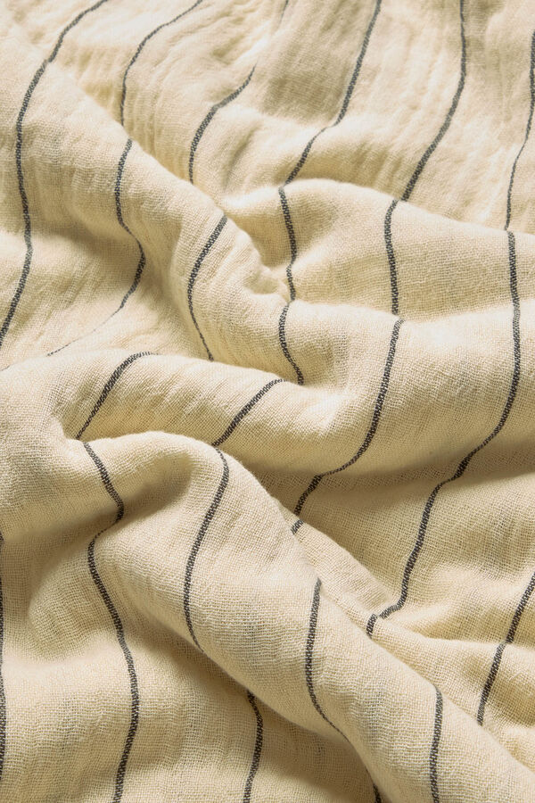 Calma House Tagesdecke aus Musselin mit d&uuml;nnen Streifen Gratto mit Print