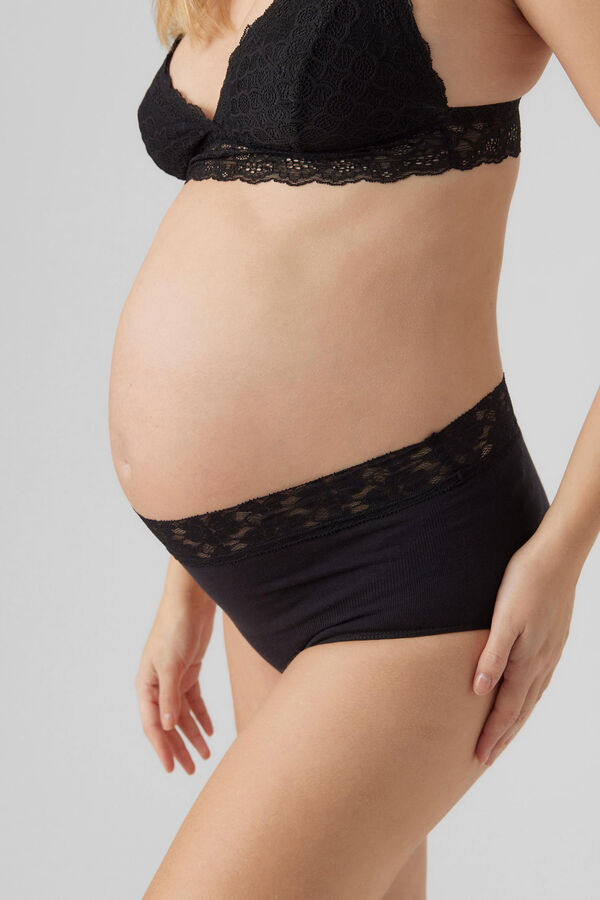 Womensecret Pack 2 calcinhas Maternity algodão orgânico preto
