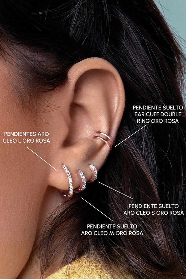 Singularu M Rose Gold Cleo Single Hoop Earring pink