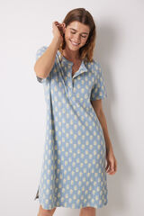 Womensecret Short soft touch allover floral nightgown blue