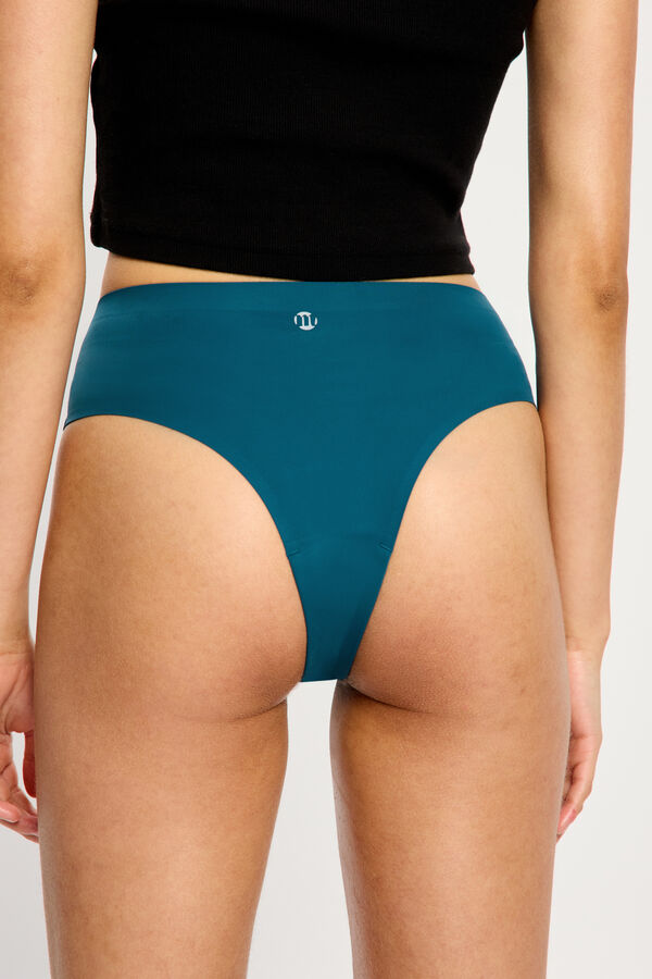 Modibodi Braga Menstual Alta Seamless Flujo Abundante Blue azul