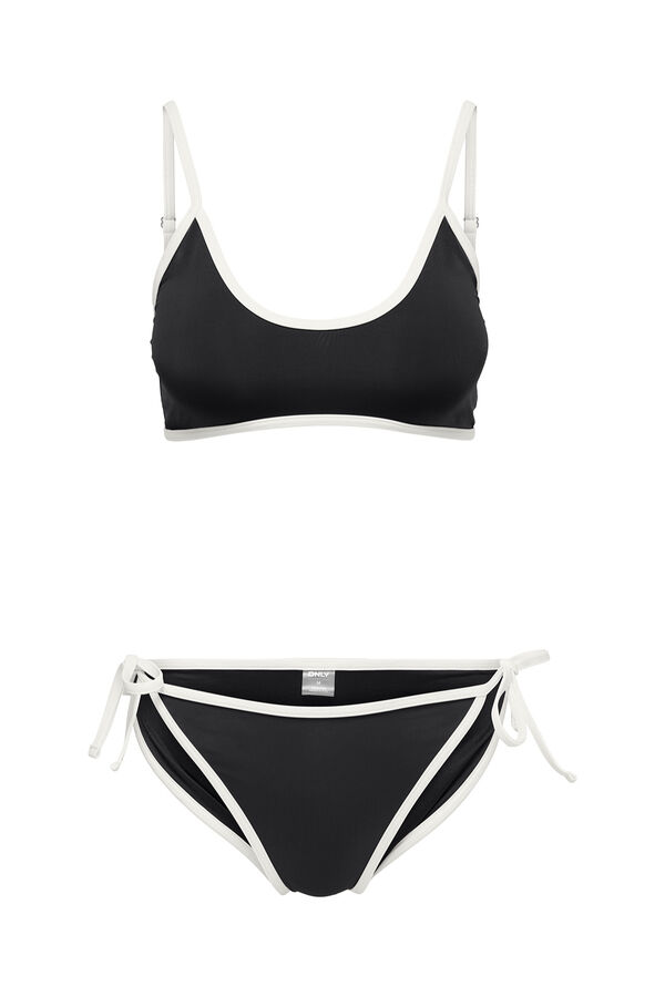 Only Black contrast bikini set black