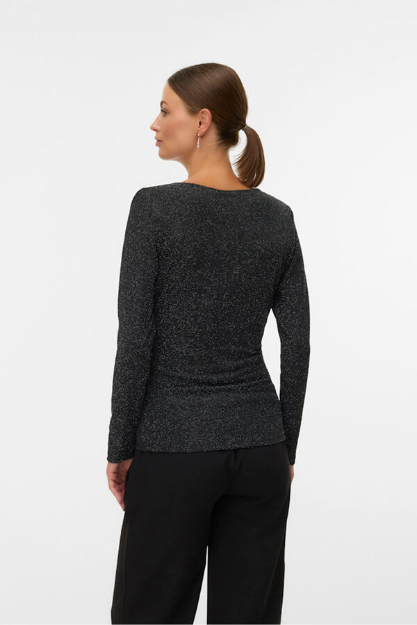 Mamalicious Top de maternity e amamenta&ccedil;&atilde;o de manga comprida  preto