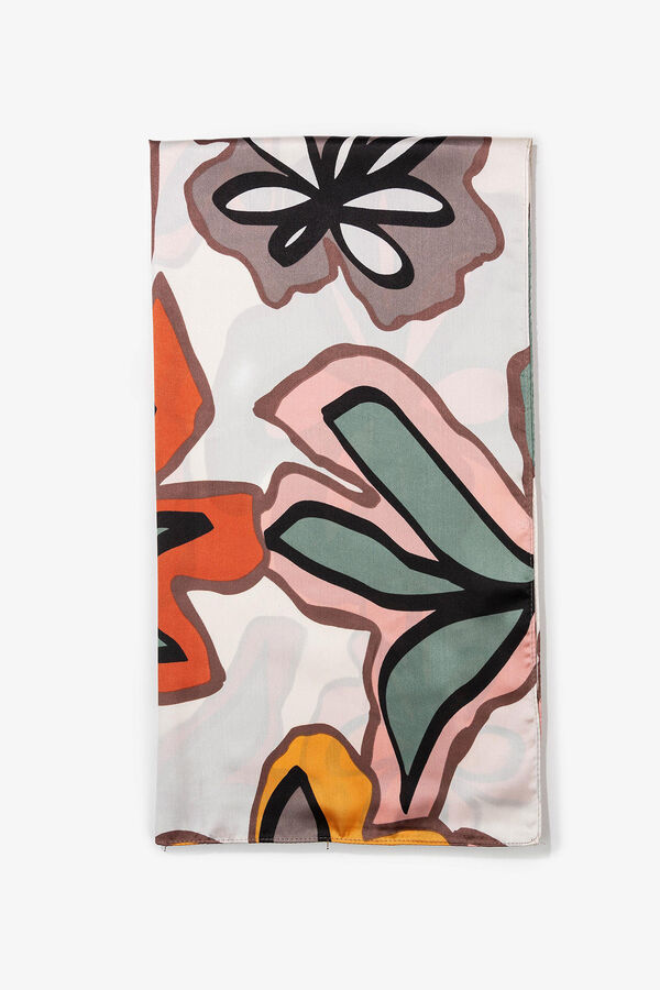 Vilanova Len&ccedil;o acetinado estampado cru