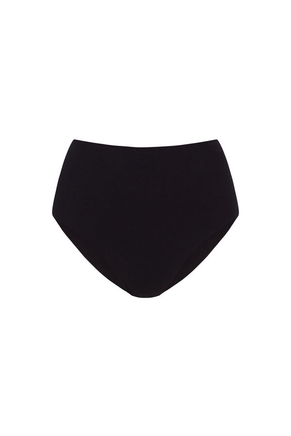 Women'secret Black cotton high-waisted panty black