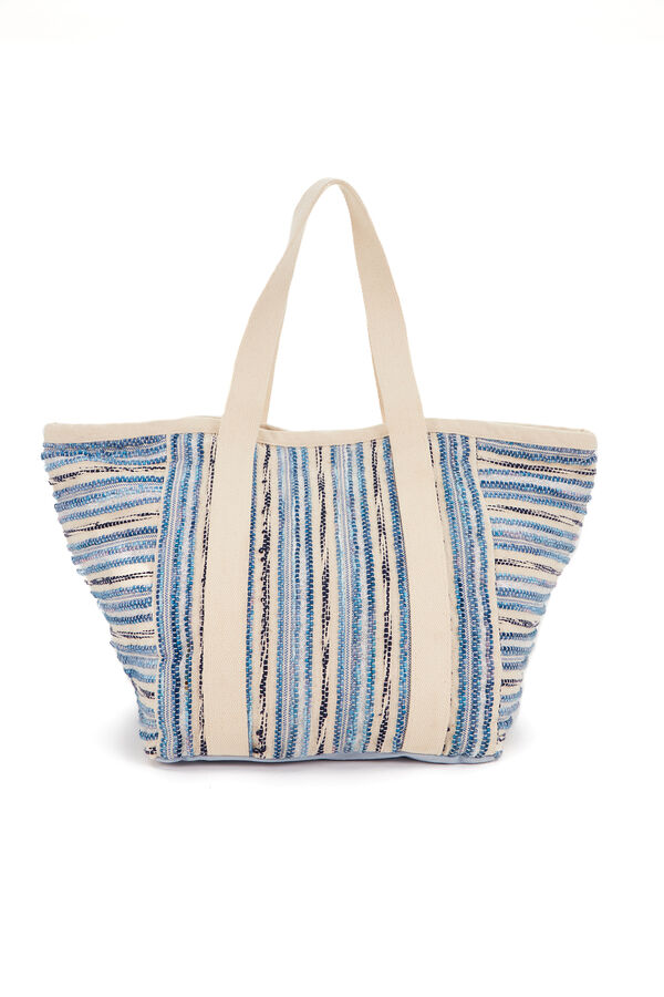 Abbacino Bolsa de playa print rayas azul
