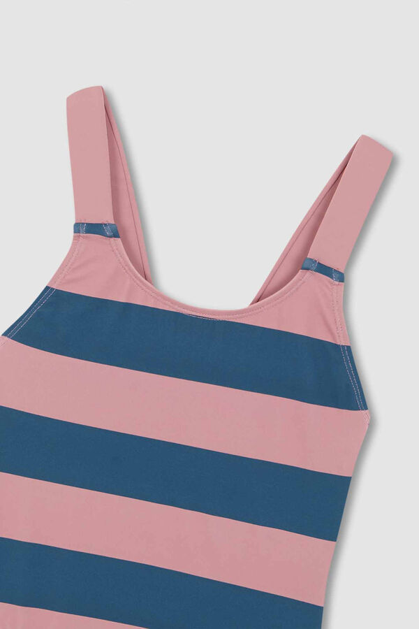 Womensecret Pink striped swimsuit rózsaszín