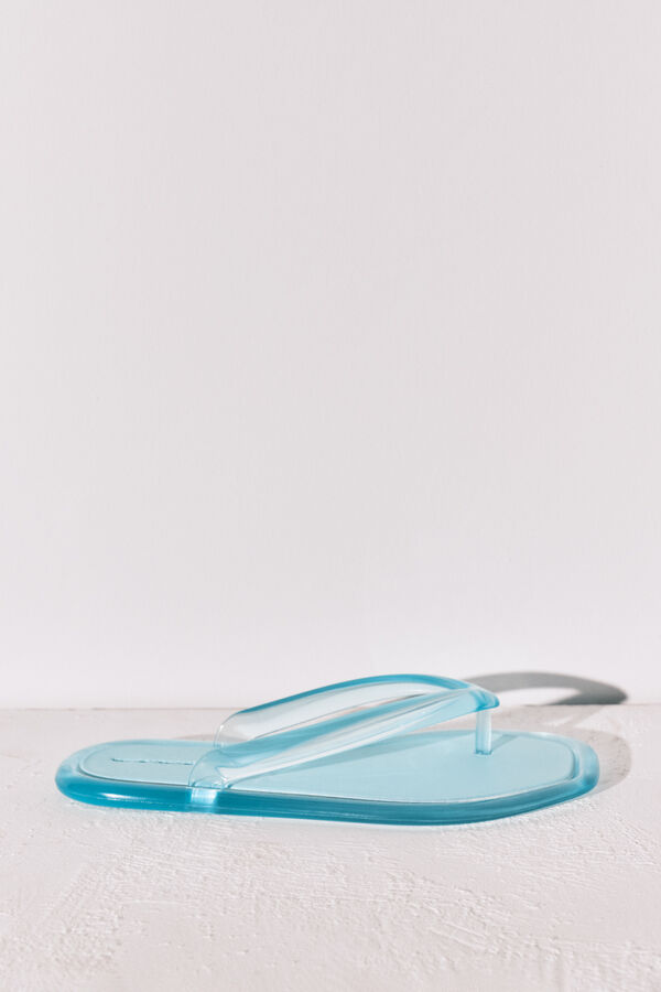 Women'secret Green translucent effect toe sandals green
