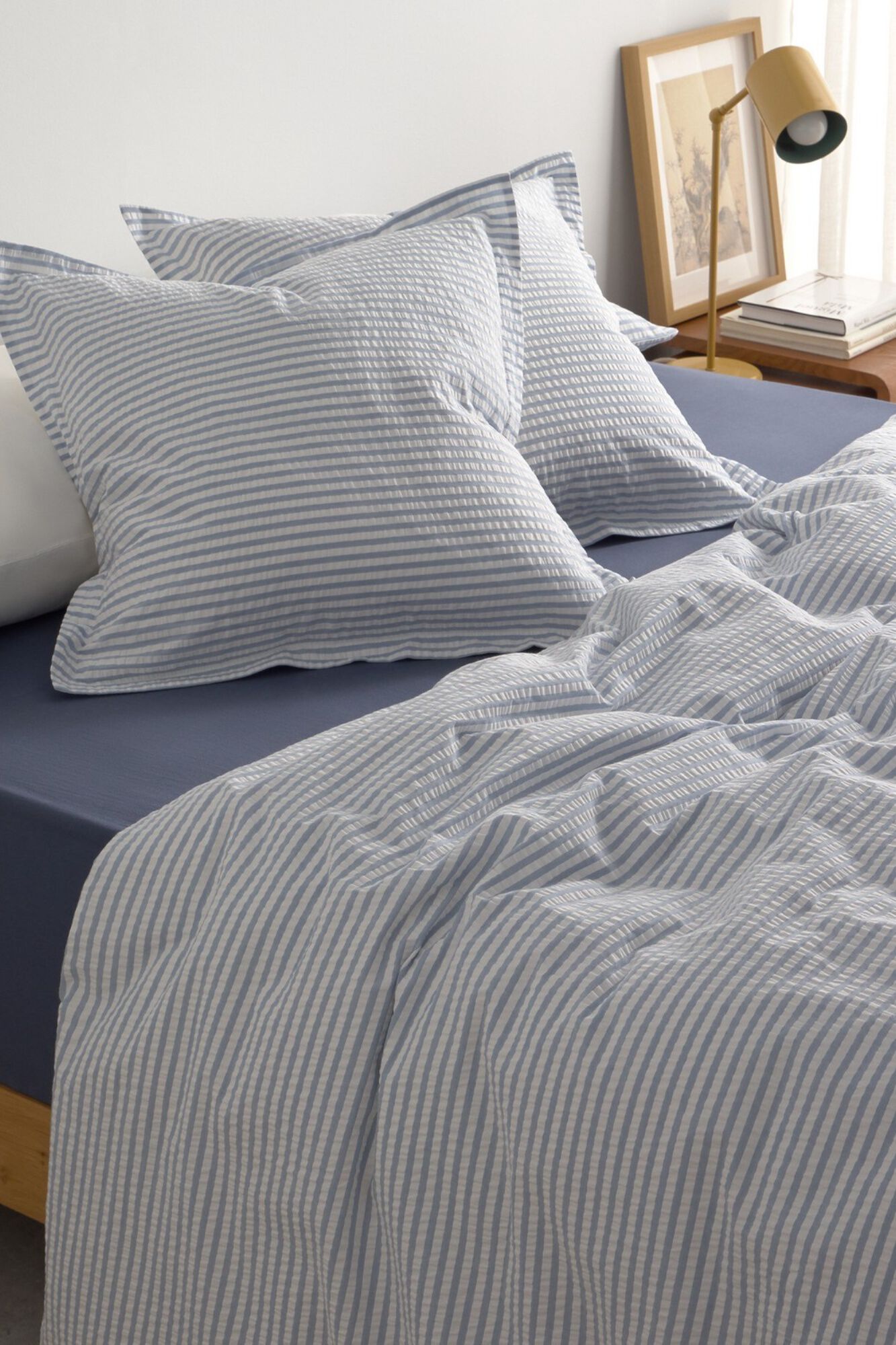 Textura Striped seersucker duvet cover