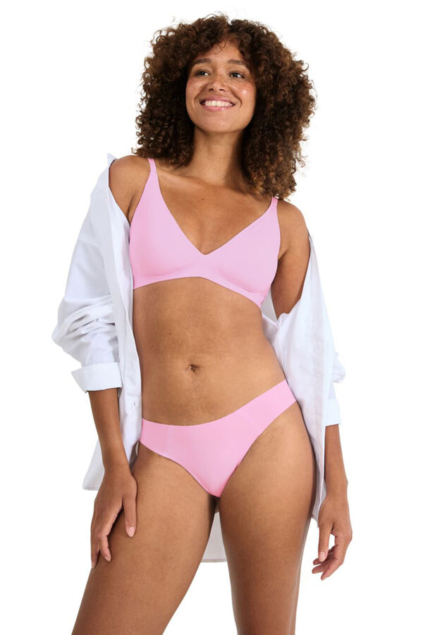 Sloggi Braga tanga microfibra sin costuras rosa