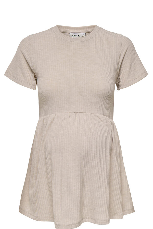 Only Maternity Camiseta de manga corta maternity  beige