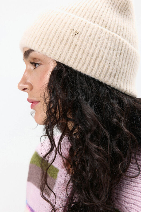 Pieces Gorro Bordado Dobladillo gris
