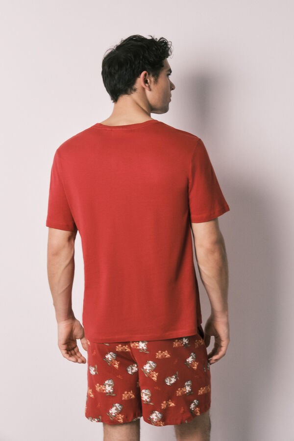 Women'secret Pyjama court pour homme en coton Tasmanian Devil rouge