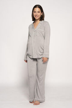 Womensecret Pijama Premamá Con estampado de topos gris
