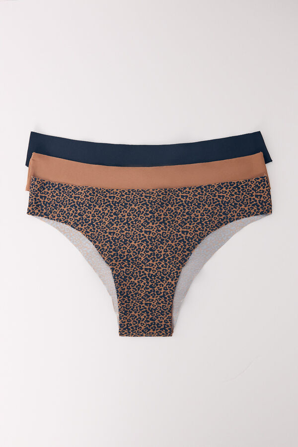 Womensecret Pack 3 cuecas brasileiras microfibra leopardo estampado