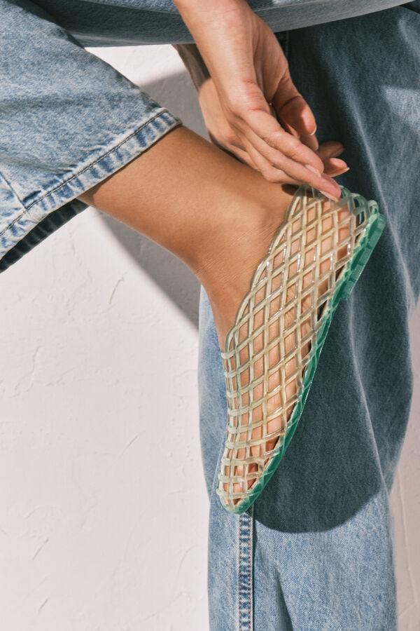 Women'secret Green jelly mesh effect sandals green