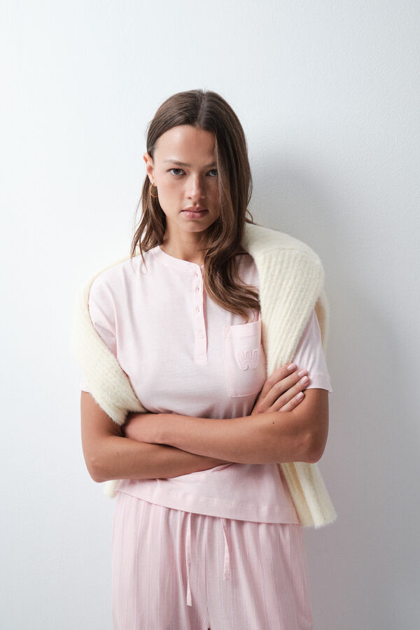 Women'secret Camiseta algod&oacute;n rosa rosa