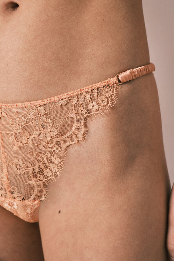 Women'secret Orange lace Brazilian panty red