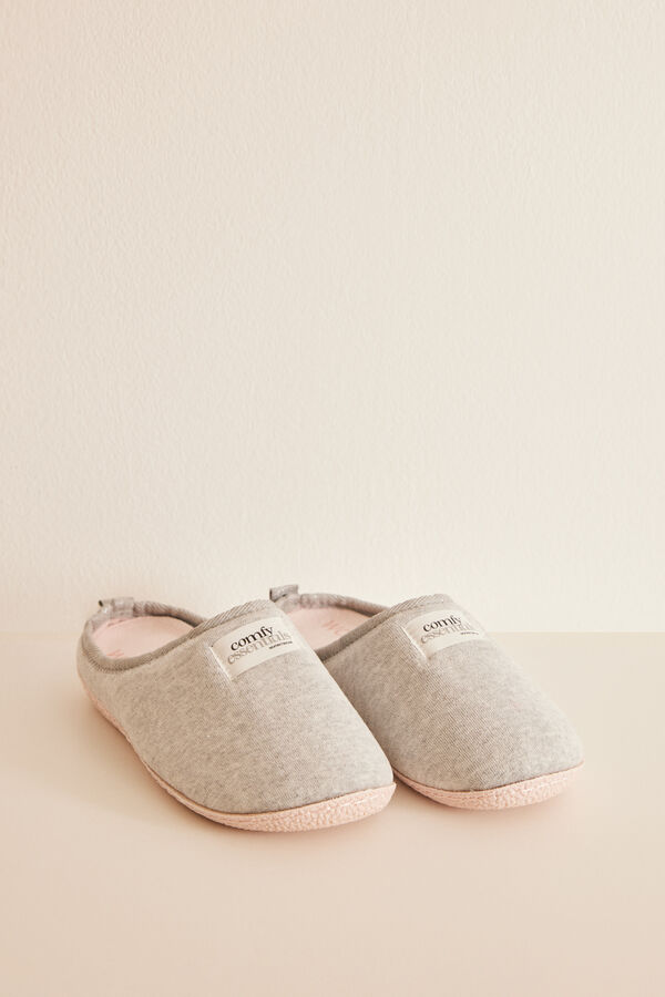 Womensecret Grey slippers with removable insoles grey