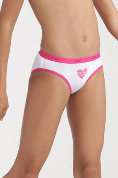 Womensecret Pack de 3 bragas de niña estampadas con cintura elástica rosa