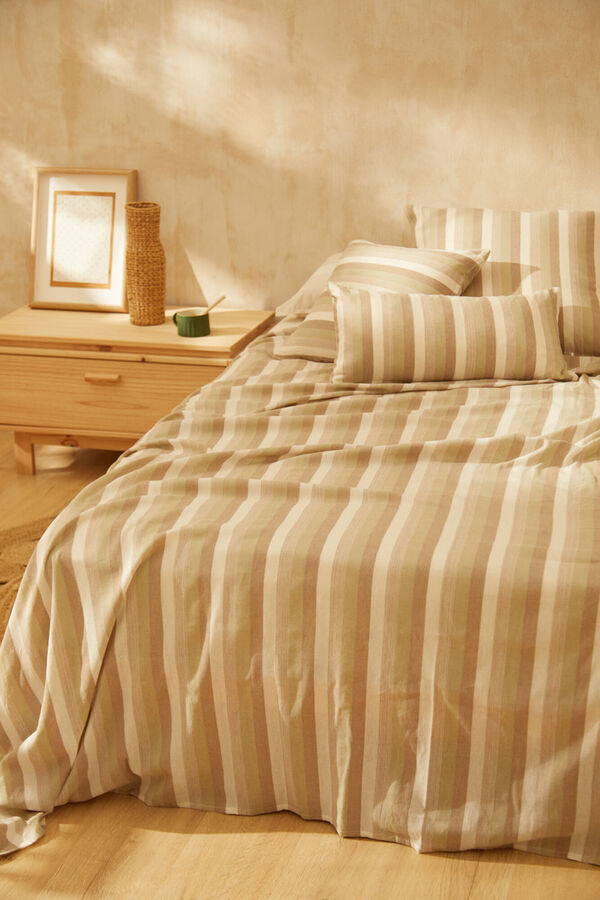 Calma House Green striped cotton bedspread Luxor 240x260 green