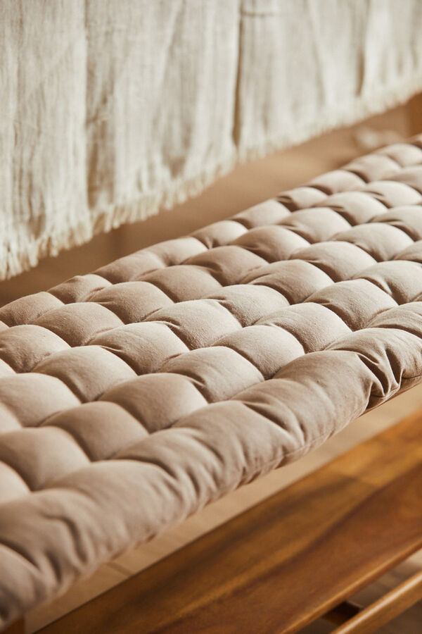 Womensecret Gavema washable cotton stone-coloured bench cushion gris