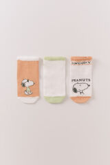 Women'secret Lot de 3 chaussettes courtes Snoopy imprimé