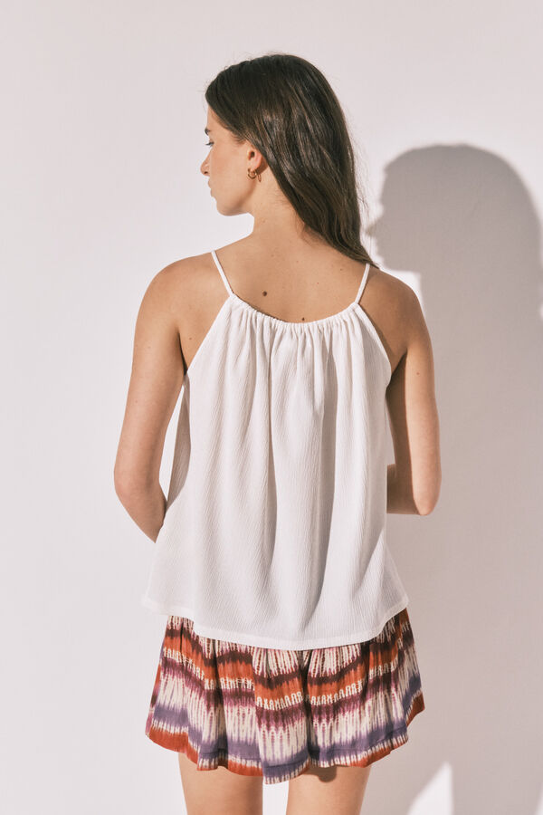 Women'secret White bead strap top beige