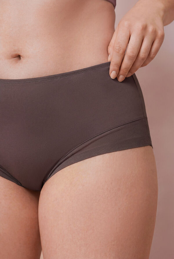 Women'secret Burgundy mesh high-waisted shaping panty pink