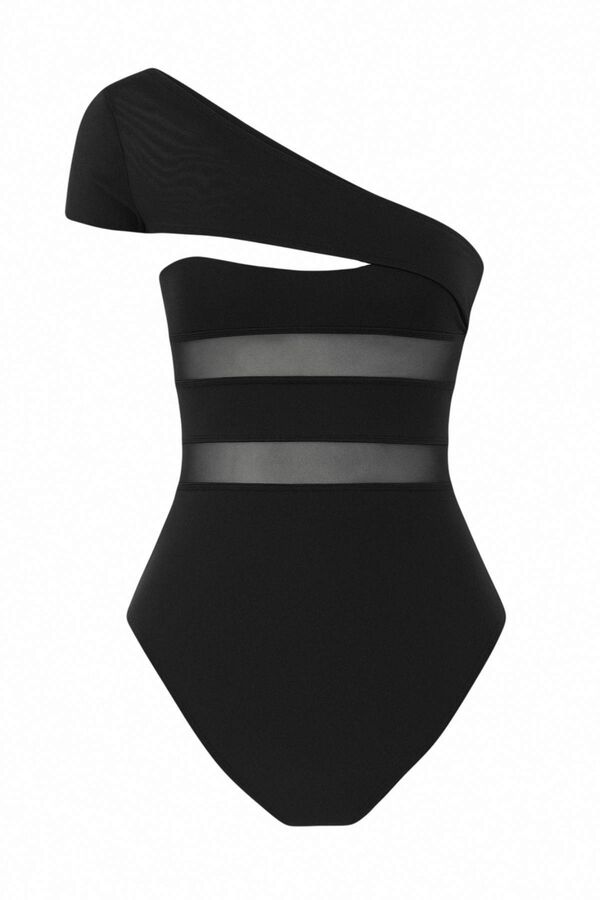Trendyol Aszimmetrikus kiv&aacute;gott &aacute;tl&aacute;tsz&oacute; f&uuml;rdőruha fekete