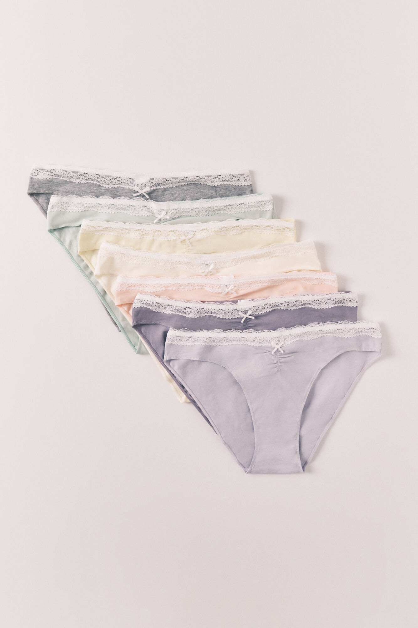Women'secret Plain cotton classic lace 7-pack panties