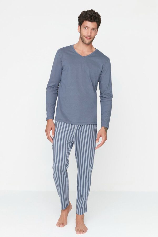 Trendyol Comfortable Knitted Pyjama Set blue