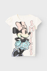 Womensecret Girls' short-sleeved Minnie Mouse T-shirt blanc