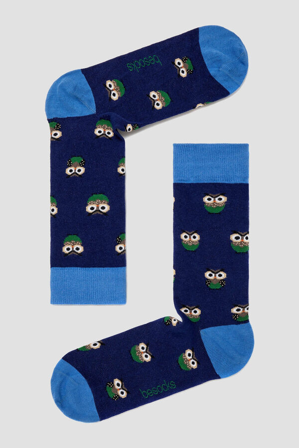 Womensecret Long blue socks in organic cotton kék