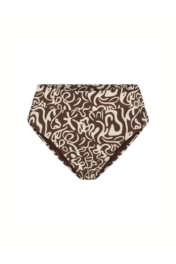 Modibodi Sea Swirl moderate flow high-waisted period bikini bottoms nude